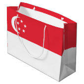 Singapur-Flagge Große Geschenktüte (Rückseite Schrägansicht)