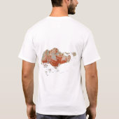 Singapur-Flagge + Karte + Text-T - Shirt (Rückseite)