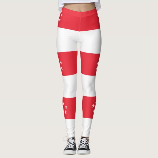Singapur-Flagge Leggings (Vorderseite)
