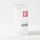 Singapur-Flagge Mattglas Bierglas (Mittel)