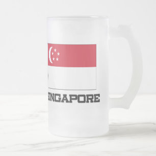 Singapur-Flagge Mattglas Bierglas