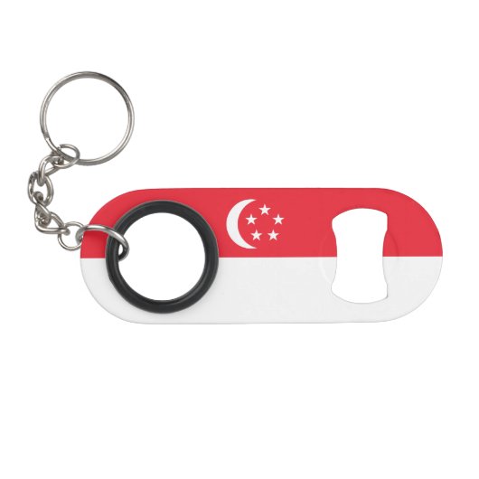 Singapur-Flagge Mini Flaschenöffner (Vorderseite (Horizontal))