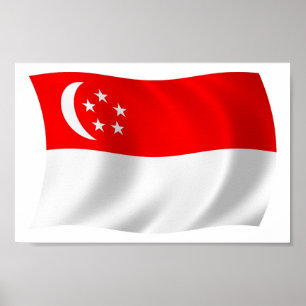 Singapur-Flagge Poster Druck