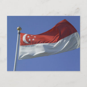 Singapur-Flagge Postkarte