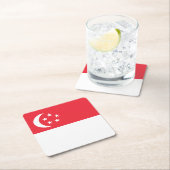Singapur-Flagge Rechteckiger Pappuntersetzer (Vor Ort)