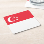 Singapur-Flagge Rechteckiger Pappuntersetzer (angewinkelt)