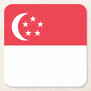 Singapur-Flagge Rechteckiger Pappuntersetzer