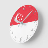 Singapur-Flagge Runde Wanduhr (Winkel)
