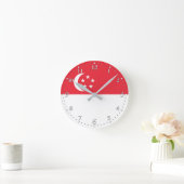 Singapur-Flagge Runde Wanduhr (Zuhause)