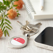 Singapur-Flagge Schlüsselanhänger (Seite)