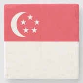 Singapur-Flagge Steinuntersetzer (Vorderseite)