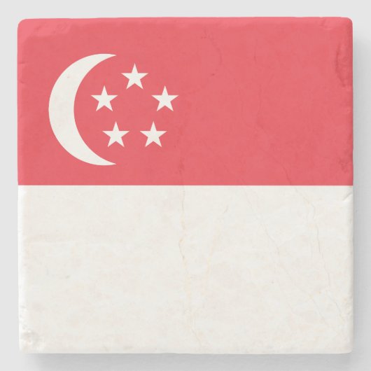 Singapur-Flagge Steinuntersetzer (Vorderseite)