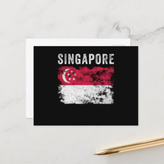 Singapur-Flagge - Vintage Flagge Singapurs Postkarte