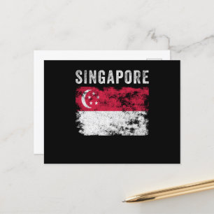 Singapur-Flagge Vintage Singapur-Flagge Postkarte