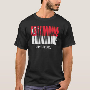 Singapur-Flaggen-Barcode T-Shirt