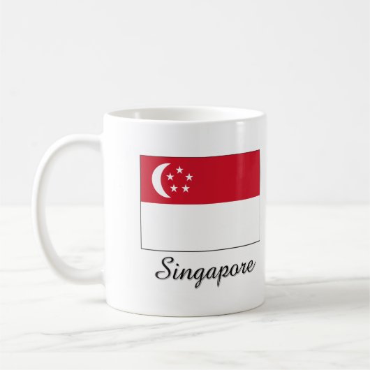 Singapur-Flaggen-Entwurf Kaffeetasse (Links)