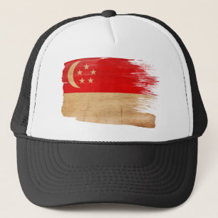 Singapur-Flaggen-Fernlastfahrer-Hut Truckerkappe