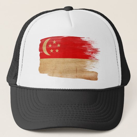 Singapur-Flaggen-Fernlastfahrer-Hut Truckerkappe (Vorderseite)