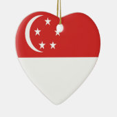 Singapur-Flaggen-Herz Keramikornament (Rechts)