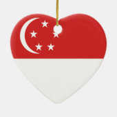 Singapur-Flaggen-Herz Keramikornament (Hinten)