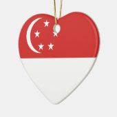 Singapur-Flaggen-Herz Keramikornament (Links)