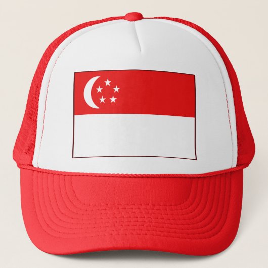 Singapur-Flaggen-Hut Truckerkappe (Vorderseite)