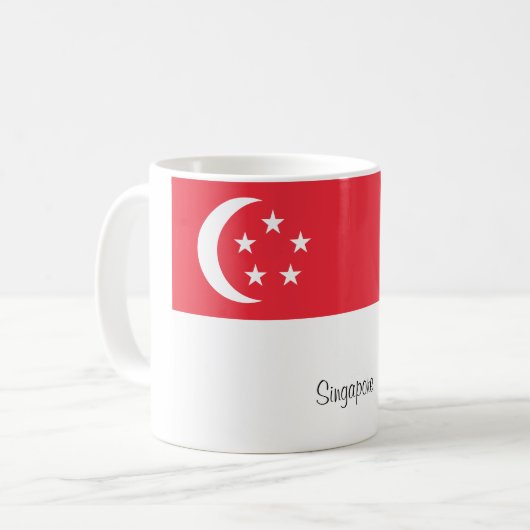 Singapur-Flaggen-Tasse Kaffeetasse (Vorderseite Links)