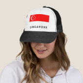 Singapur-Flaggenland-Textname Truckerkappe (Beispiel)