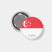 Singapur-Flaggenmagnet Magnet (Vorderseite/Rückseite)
