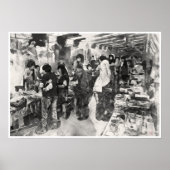 Singapur Flea Market - Pen and Wash Zeichnend Prin Poster (Vorne)