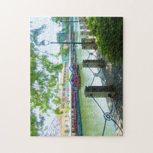 Singapur-Fluss-Ufergegend an Laubsäge Clarkes Quay Puzzle (Vertikal)