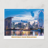Singapur Flyer & Marina Bay Sands Modern Postkarte (Vorderseite)