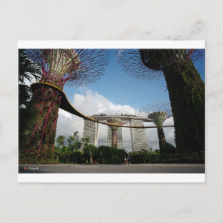 Singapur - Garden By The Bay und Marina Bay Sands Postkarte