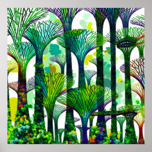 Singapur Gardens By The Bay - Leinwand Art Print Poster