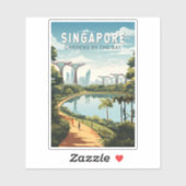 Singapur Gärten by Bay Reisen Vintag Aufkleber (Blatt)