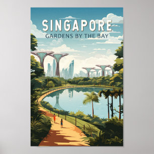 Singapur Gärten by Bay Reisen Vintag Poster