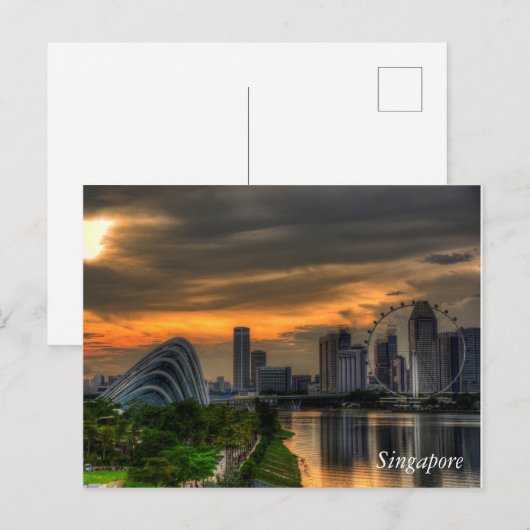 Singapur Goldenhour Postkarte (Vorne/Hinten)