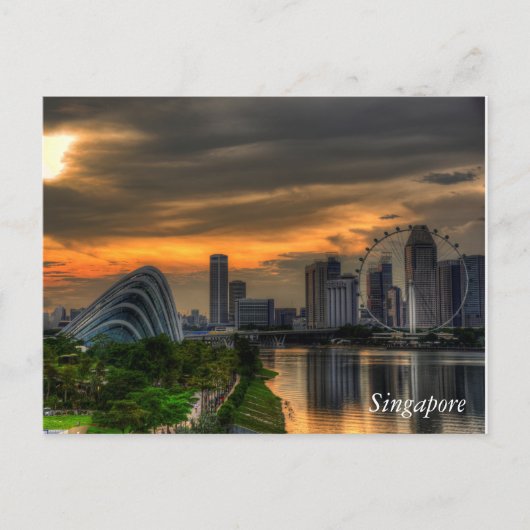 Singapur Goldenhour Postkarte (Vorderseite)