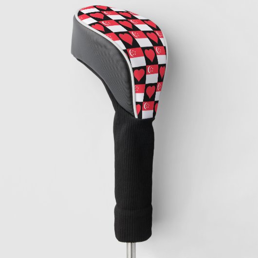 Singapur Golf Liebe Herzstück Muster Singapur Flag Golf Headcover (angewinkelt)