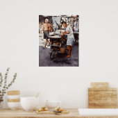 Singapur Hawker - Aquarellkunst Print Poster (Küche)