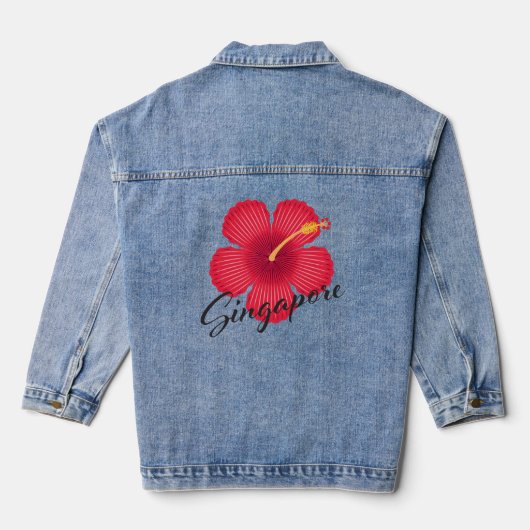 Singapur-Hibiskus Jeansjacke (Rückseite)