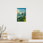 Singapur-Illustration Reise Kunst Vintage Poster (Küche)