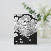 Singapur-Karte Postkarte (Stehend Vorderseite)