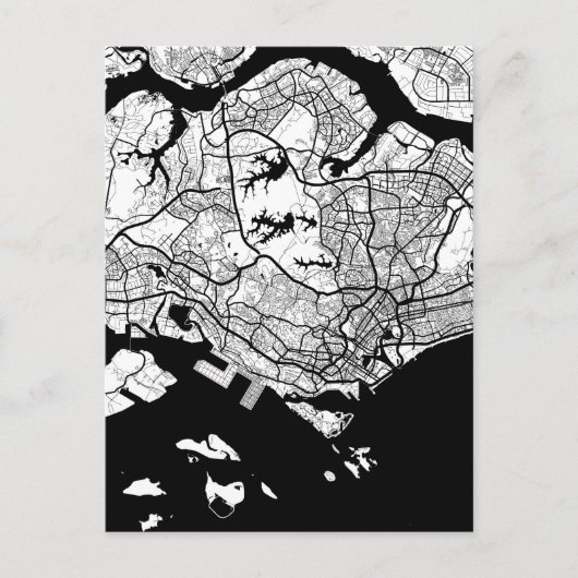 Singapur-Karte Postkarte (Vorderseite)