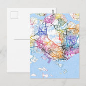 Singapur-Karte Postkarte (Vorne/Hinten)