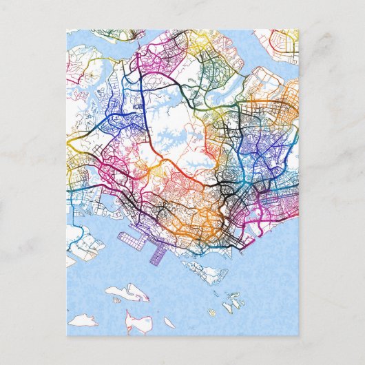 Singapur-Karte Postkarte (Vorderseite)