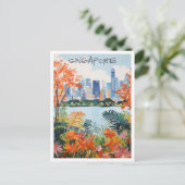 Singapur Kunst Reise Postkarte (Stehend Vorderseite)