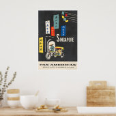Singapur Kunst Reiseplakat Wandbild Poster (Küche)