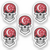 Singapur Lächeln der Schädelflagge Aufkleber (Vorderseite)