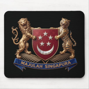 Singapur Landesflagge Symbol Emblem Wappen Mousepad